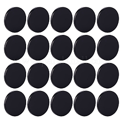 Fingerinspire 80шт акриловые плоские круглые фигурки дисплей базы, чёрные, 25x3 мм