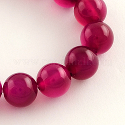 Round Natural Agate Beads Strands, Dyed, 6mm, Hole: 1.5mm, about 63pcs/strand, 15.7inch