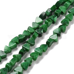 Perline di calcite naturale fili, tinto, triangolo, verde scuro, 5.5x6x3.5mm, Foro: 0.8 mm, circa 81pcs/filo, 15.94 pollice (40.5 cm)