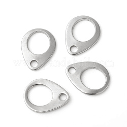 Cadena de 201 piezas de acero inoxidable, conectores de extensor de cadena, lágrima, hueco, color acero inoxidable, 13x10x0.9~1mm, agujero: 2 mm
