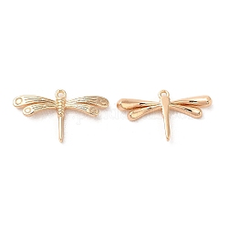 Brass Pendants, Dragonfly Charm, Real 18K Gold Plated, 15x26x3mm, Hole: 1.2mm