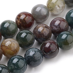 Chapelets de perles en agate indienne naturelle, ronde, 6mm, Trou: 1mm, Environ 60 pcs/chapelet, 15.7 pouce