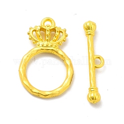 Застежки из сплава с покрытием стойки, корона, матовый золотой цвет, коронное кольцо: 23.5x15x3.5 мм, отверстие : 1.2 мм, т бар: 24.5x5x3.5 мм, отверстие : 1.6 мм