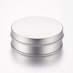 Eisendosen Dosen, Aufbewahrungsboxbehälter, mit Deckel, Runde, Platin matt, 6.8x2.5 cm