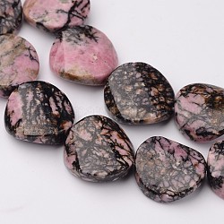 Chapelets de perles en rhodonite naturelle, torsion rond, 16x6mm, Trou: 1mm, Environ 24 pcs/chapelet, 15.4 pouce