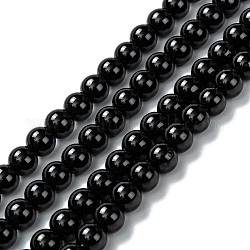 Hebras de cuentas de ónix negro natural, teñido y climatizada, vidriado, redondo, 6mm, agujero: 2 mm, aproximamente 65 pcs / cadena, 14.17 pulgada (36 cm)