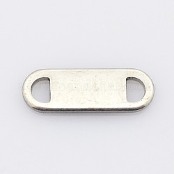 201 Stainless Steel Slice Links, Stainless Steel Color, 5x14x1mm, Hole: 2x3mm