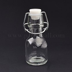 (Defective Closeout Sale: Oxidized), Glass Sealed Bottle, with Swing Top Stoppers, for Home Kitchen, Arts & Crafts Projects, Clear, 5.1x4.6x11.2cm