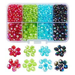 8 style bicône ab couleur perles acryliques transparentes écologiques, couleur mixte, 4~6x4~6mm, Trou: 1mm