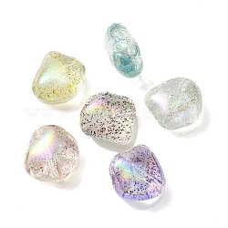 Cuentas de acrílico iridiscente arcoíris chapadas en uv, con polvo del brillo, diamante, color mezclado, 23.5x23.5x12.5mm, agujero: 3 mm