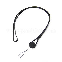 Handyriemen aus Silikonschnur, verstellbares Schlüsselband für das Telefon, Schwarz, 47 cm