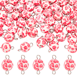 Ph pandahall 50 pz perline in resina charms 10mm perline cuore collegamenti rosa connettori pendenti con ferro doppi anelli perline sciolte charms per l'estate gioielli collana braccialetto orecchini che fanno