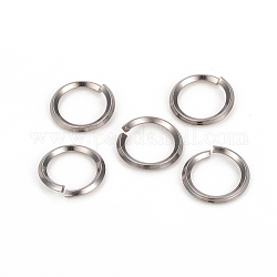 304 anello di salto in acciaio inossidabile, anelli di salto aperti, colore acciaio inossidabile, 13 gauge, 14x1.8mm, diametro interno: 10.4mm