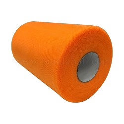 Deco Mesh Ribbons, Tulle Fabric, Tulle Roll Spool Fabric For Skirt Making, Dark Orange, 6 inch(15cm), about 100yards/roll(91.44m/roll)