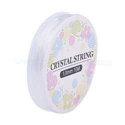 Filo di cristallo elastico, corde per gioielli, per realizzare bracciali elastici, bianco, 1.0mm, circa 6.01 iarde (5.5 m)/rotolo