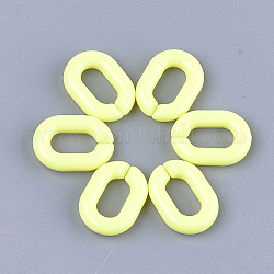 Anneaux liant acrylique, connecteurs à liaison rapide, pour la fabrication de chaînes de bijoux, ovale, jaune, 19x14x4.5mm, Trou: 11x5.5mm