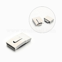 304 Stainless Steel Matte Surface Bayonet Clasps, Stainless Steel Color, 30x17x5mm, Hole: 15x3mm