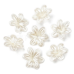 Perles en ABS imitation nacre, fleur, 16x17.5x4mm, Trou: 1.4mm