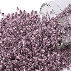 Toho perline rotonde, perline giapponesi, (267fm) arcobaleno di cristallo rivestito di rosa metallizzato opaco, 11/0, 2.2mm, Foro: 0.8 mm, circa 3000pcs/10g