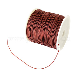 Braided Nylon Thread, Chinese Knotting Cord Beading Cord for Beading Jewelry Making, Saddle Brown, 0.8mm, about 100yards/roll