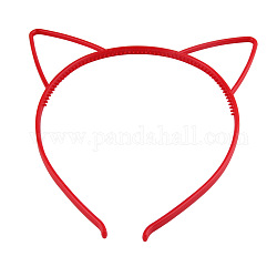 かわいい猫の耳のプラスチック製のヘアバンド  女の子のためのヘアアクセサリー  レッド  165x145x6mm