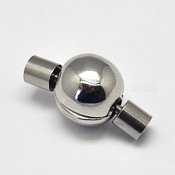 304 Stainless Steel Clasps, Stainless Steel Color, 20x10mm, Hole: 3mm