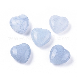 Piedra de amor de corazón de aventurina azul natural, piedra de palma de bolsillo para el equilibrio de reiki, 25x25x12~13mm