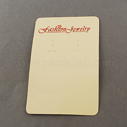 Paper Earring Display Cards, Lemon Chiffon, 90x60mm