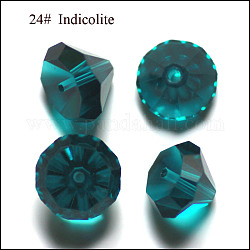 Perles d'imitation cristal autrichien, grade AAA, facette, diamant, dark cyan, 7x5mm, Trou: 0.9~1mm
