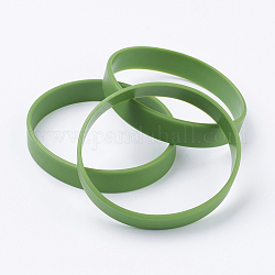 Silicone Wristbands Bracelets, Cord Bracelets, Olive Drab, 2-1/2 inch(63mm), 12x2mm