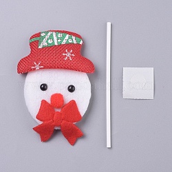 Forma de muñeco de nieve decoración de la torta de la magdalena de navidad, para suministros de decoración navideña de fiesta, rojo, 92x60x12mm