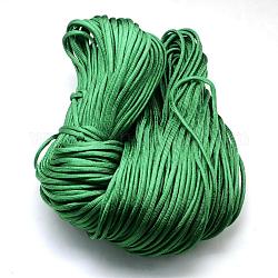 7 внутренние сердечники веревки из полиэстера и спандекса, ровный цвет, для изготовления веревочных браслетов, зелёные, 4~5 мм, около 109.36 ярда (100 м) / пачка, 420~500 г / пачка
