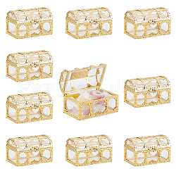 Gorgecraft 10pcs boîte à rabat en plastique, boîtes à bijoux en bonbons, pour le collier, boucle, rectang, or, 6.6x4.1x4 cm