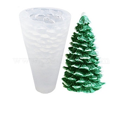3d árbol de navidad diy vela moldes de silicona, para hacer velas perfumadas de árbol de navidad, blanco, 7.5x14.2 cm, diámetro interior: 6.5x13.1 cm