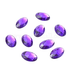 Imitation Taiwan Acrylic Rhinestone Cabochons, Faceted, Flat Back Oval, Blue Violet, 30x20x5mm, about 100pcs/bag