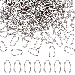 Unicraftale circa 200 pz anello di collegamento ovale connettori in acciaio inossidabile da 18 mm ciondolo con cornice cava collegamento per creazione di gioielli collana braccialetto