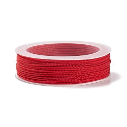 Fils de nylon tressé, teinte, corde à nouer, pour le nouage chinois, artisanat et fabrication de bijoux, rouge, 1mm, environ 21.87 yards (20 m)/rouleau