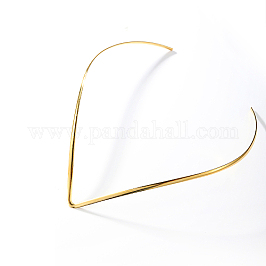 Collana girocollo a forma di V in acciaio inossidabile 201, collane rigide, oro, 15.75 pollice (40 cm)