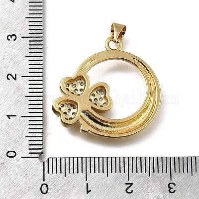 Латунные микро проложить кубического циркония подвески KK-C090-04B-G-1