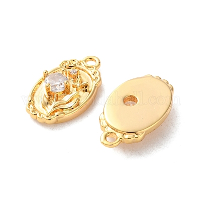 Латунные микропаве прозрачные подвески с фианитом KK-L221-005G-1