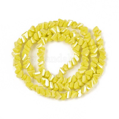 Гальванические непрозрачные стеклянные бусины GLAA-N022-4mm-13-1