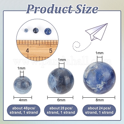 3 нити 3 стиля нити натуральных содалитовых бусин G-OC0004-58-1