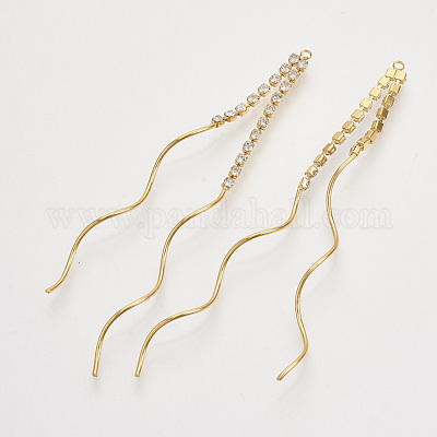 Латунь кисточкой большие кулоны KK-T054-03G-NF-1