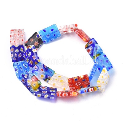 Прямоугольник ручной Millefiori бисер пряди LK-R004-22-1