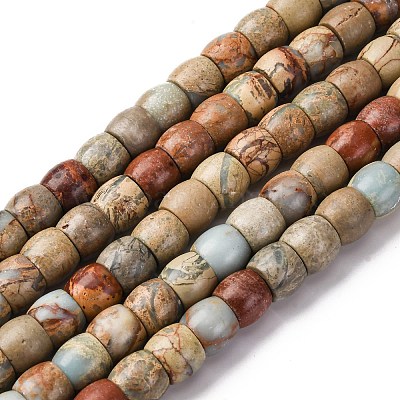 Натуральные бусины из аква терра яшмы G-L624-D03-8x6mm-1