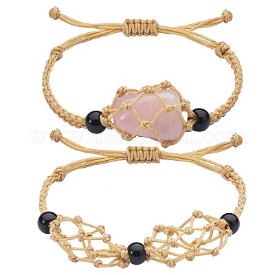 Регулируемый плетеный нейлоновый шнур макраме мешочек изготовление браслета AJEW-SW00013-11-1