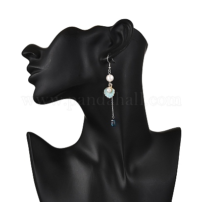 Серьги-подвески в форме ракушки из сплава EJEW-TA00655-1