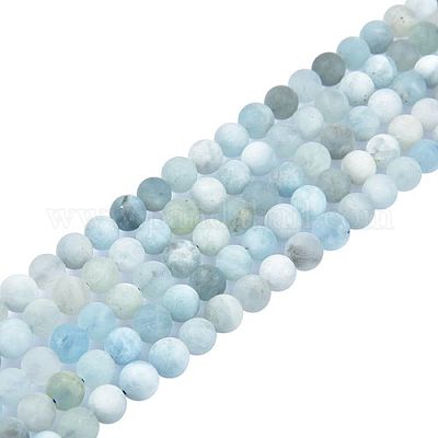Natürliche Aquamarin Perlen Stränge&nbsp;G-E561-01-8mm-01-1