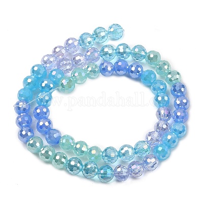 Стеклянные бусины с гальваническим покрытием  EGLA-D300-06-6mm-05-1