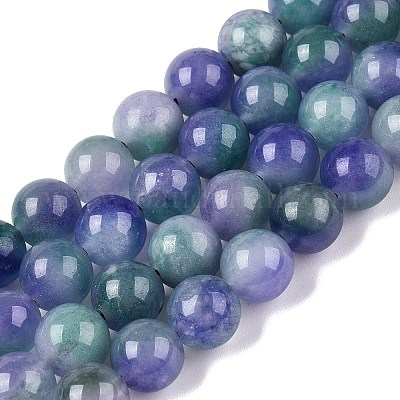 Окрашенные природные белый нефрит бисер пряди G-T138-8mm-210-11-1